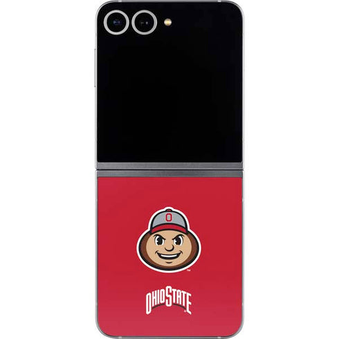 Ohio State University OSUBuckeyes Light Grey Galaxy Z Flip6 Skin